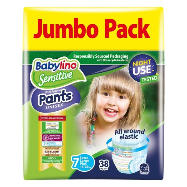Babylino Sensitive Pants No7 (15-25Kg) Jumbo Pack 38 Τεμάχια
