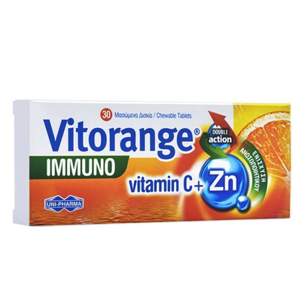Vitorange Immuno Vitamin C + Zn 30 Μασώμενες Ταμπλέτες