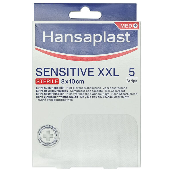 Hansaplast Sensitive XXL Sterile 8x10cm 5 Τεμάχια
