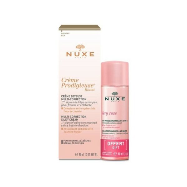 Nuxe Prodigieuse κρέμα πολλαπλής δράσης Boost Day Silky Cream 40ml + Very Rose 3-In-1 Soothing Micellar Water Δωρο 40ml