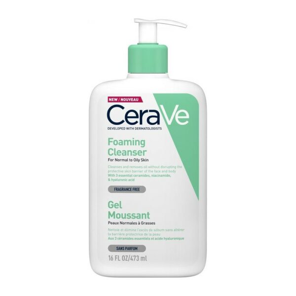 CeraVe Foaming Cleanser Gel Καθαρισμού για Κανονική – Λιπαρή Επιδερμίδα 473ml