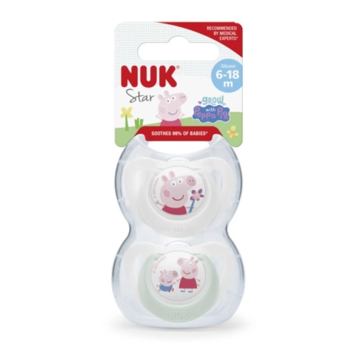 Nuk Πιπίλα Σιλικόνης Peppa για 6-18Μηνών (2τμχ)