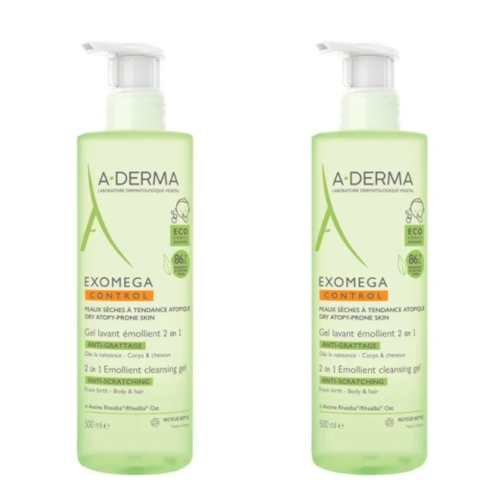 A-Derma Exomega Control Αφρόλουτρο σε Gel Έκπτωση 50% Στο Δεύτερο Προϊόν 2x500ml